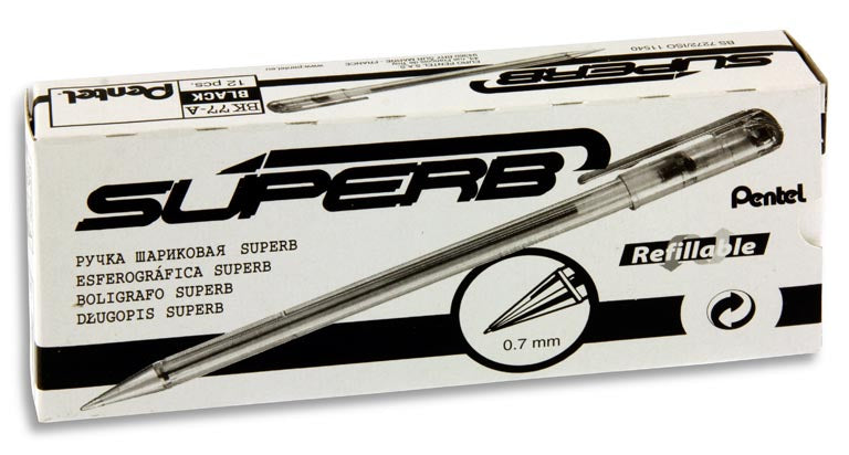 PENTEL SUPERB FINE BALLPOINT PEN BLACK – McArdles iSchool