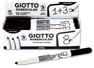 4 GIOTTO WHITEBOARD DRYWIPE MARKER - FINE - RED GREEN BLACK BLUE